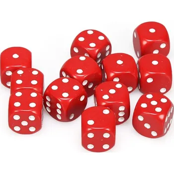 Příslušenství k deskovým hrám Chessex Hrací kostka 16 mm Barva: červená / bílá