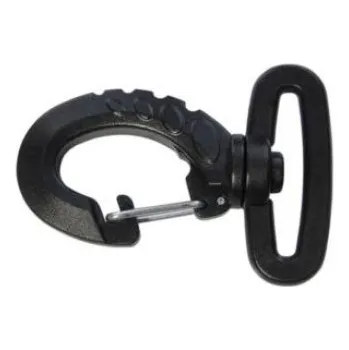 karabina Plastová otočná karabina černá, 30 x 55mm