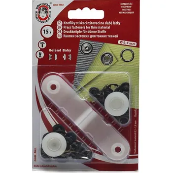 Knoflík KOH-I-NOR Nýtovací knoflík Roland baby, průměr 9,7 mm, černý nikl