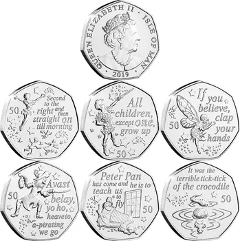 (2019) Isle of Man - set mincí 6x 50 p (0/0) Petr Pan