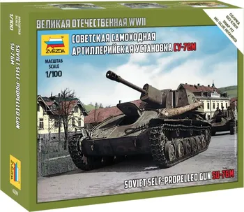 Plastikový model Zvezda SU-76M Soviet Self-Propelled Gun 1:100