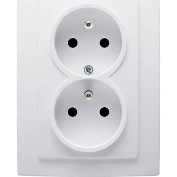 vypínač ELITE - Dvojitá zásuvka bílá (ZE2K-B)