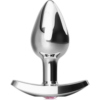 Anální kolík ANÁLNÍ KOLÍK Z NEREZOVÉ OCELI PLUG S RUKOJETÍ A OZDOBNÝM KAMÍNKEM - 8