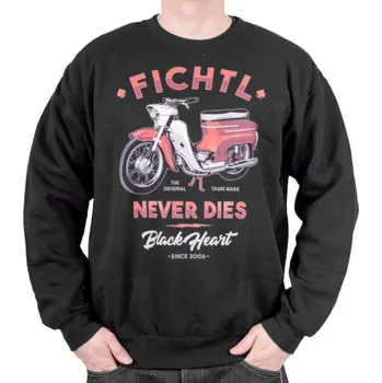 Pánská mikina mikina bez kapuce pánské - FICHTL - BLACK HEART - 7508