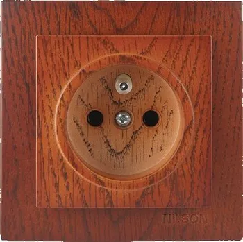 vypínač ELITE - zásuvka střední dřevo - třešeň (ZE1K-D2)