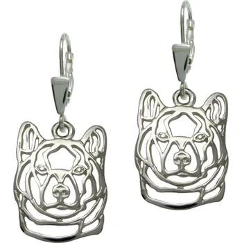 Náušnice Stříbrné Tlapky 396 Akita – stříbrné náušnice 925/1000