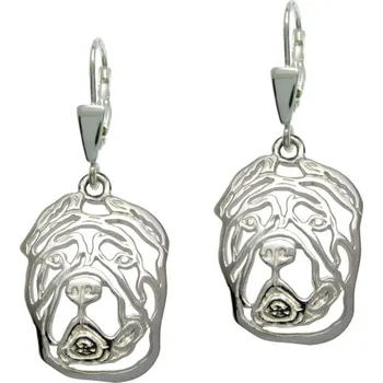 Náušnice Stříbrné Tlapky 363 Kanárská doga – stříbrné náušnice 925/1000