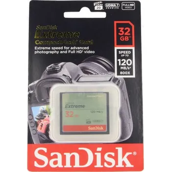 Paměťová karta SDCFXSB-032G-G46 SANDISK Paměťová karta; Compact Flash; 32GB; Čtení: 120MB/s; Zápis: 60MB/s