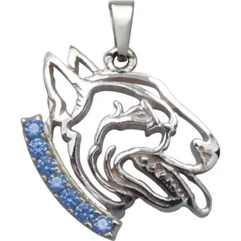 Přívěsek Stříbrné Tlapky 342 Bull Terrier 2 K – stříbrný přívěšek 925/1000