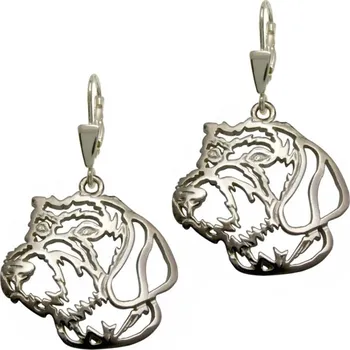 Náušnice Stříbrné Tlapky 339 Jezevčík drsnosrstý – stříbrné náušnice 925/1000