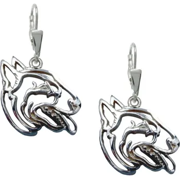 Náušnice Stříbrné Tlapky 305 Bull Terrier II – stříbrné náušnice 925/1000