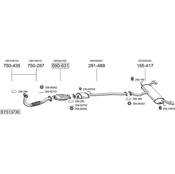 Výfuková trubka výfuková trubka přední Bosal 750-287