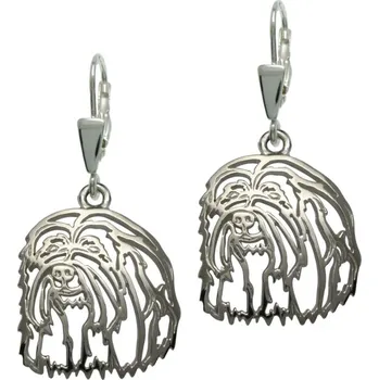 Náušnice Stříbrné Tlapky 398 Havanský psík – stříbrné náušnice 925/1000