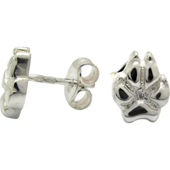 Náušnice Stříbrné Tlapky 411 Tlapka M střední – pes – stříbrné náušnice 925/1000