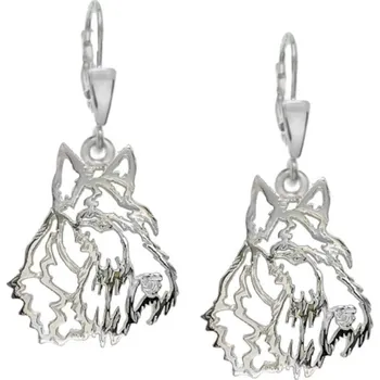 Náušnice Stříbrné Tlapky 667 Skotský teriér – stříbrné náušnice 925/1000