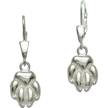 Náušnice Stříbrné Tlapky 657 Tlapka – pes – stříbrné visací náušnice 925/1000