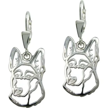 Náušnice Stříbrné Tlapky 345 Holandský ovčák I – stříbrné náušnice 925/1000