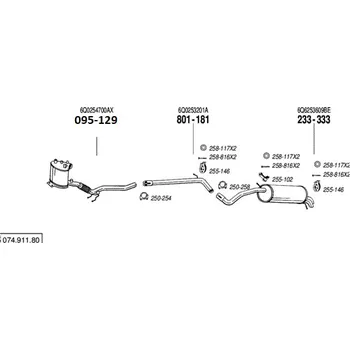 Filtr pevných částic filtr pevných částic Bosal 095-129