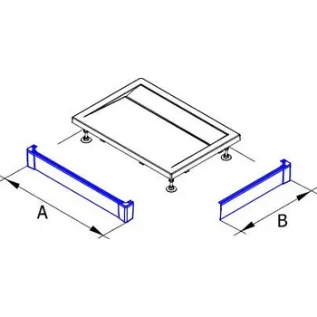 Sprchová vanička PWI - hliníkový panel k obdélníkové vaničce 70x100, montáž do rohu (L-panel) PWIL070100