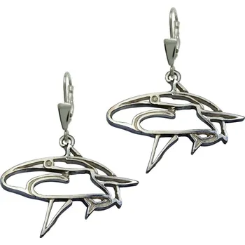 Náušnice Stříbrné Tlapky 208 Žralok – stříbrné náušnice 925/1000