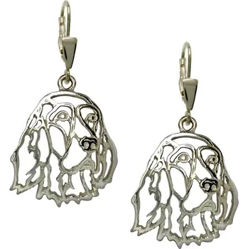 Náušnice Stříbrné Tlapky 675 Anglický setr – stříbrné náušnice 925/1000