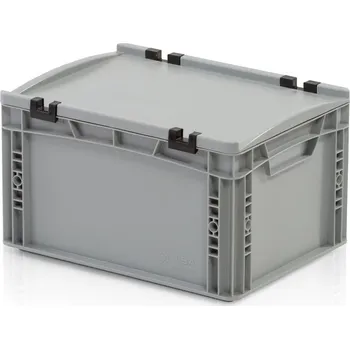 Euro přepravka s víkem 40x30x23,5 cm plný úchyt