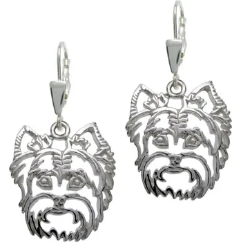 Náušnice Stříbrné Tlapky 159 Yorkšírský teriér – stříbrné náušnice 925/1000