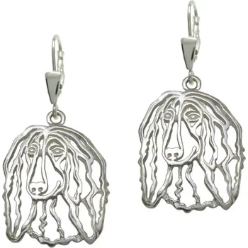 Náušnice Stříbrné Tlapky 639 Afghánský chrt ll. – stříbrné náušnice 925/1000