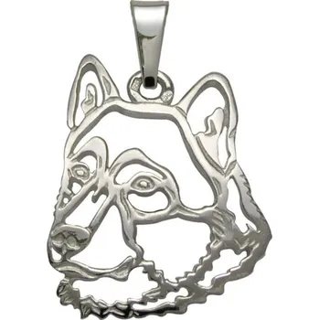 Přívěsek Stříbrné Tlapky 464 Lajka západosibiřská – stříbrný přívěšek 925/1000