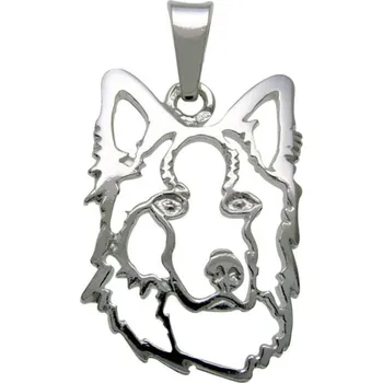 Přívěsek Stříbrné Tlapky 274 Bílý švýcarský ovčák I – stříbrný přívěšek 925/1000