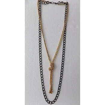 Náušnice Náhrdelník řetízek dvojitý (Náhrdelník řetěz dvoubarevný)