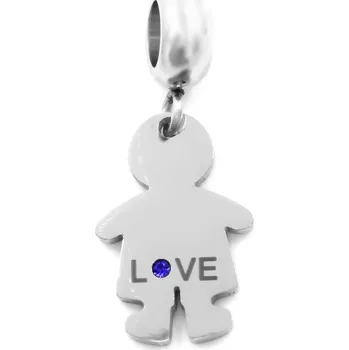 Přívěsek BRUNOshop.cz Visací přívěsek na náramek MILOVANÝ CHLAPEČEK s kamínkem