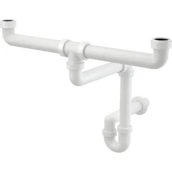 Sifon trubkový Alcadrain pro dvojumyvadlo s převlečnými maticemi 5/4"