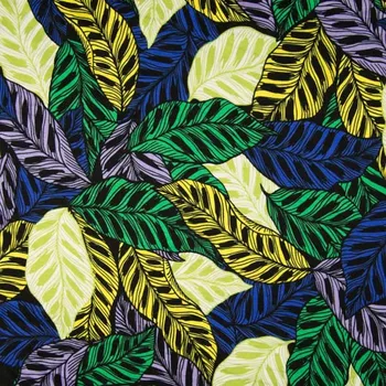 Úplet 20636, zelené, modré a žluté listy, š.155