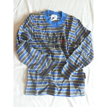 Chlapecké tričko Pruhované tričko 134, velikost 134, Barva středně modrá, Střih bez nápletu