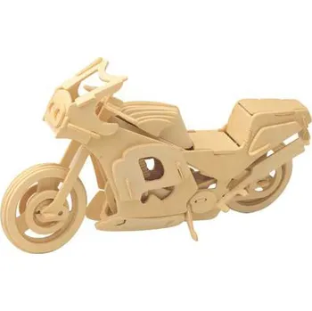Dřevěná hračka Woodcraft Dřevěné 3D puzzle Motorka závodní