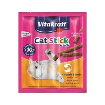 Pamlsek pro kočku Vitakraft Stick mini cat krůta + jehněčí 3 ks