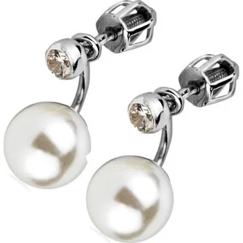 Náušnice Stříbrné šroubovací zanáušnice s perličkami