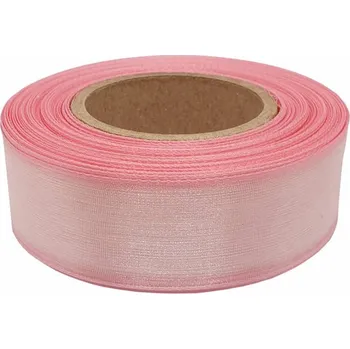 Stuha Stuha monofilová s vlascem světle růžová, šíře 25mm, 25m