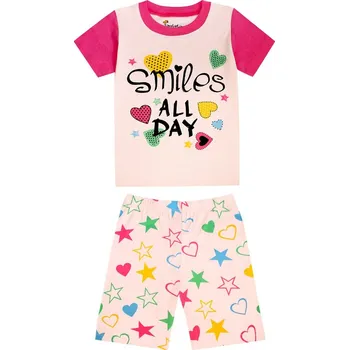 Čína Dětské holčičí pyžamo s nápisy Věk: 7T, Barva: Růžová