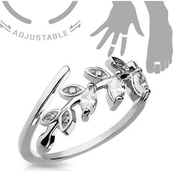 Prsten Prsten na nohu - větvička se zirkony