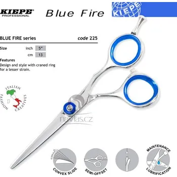 Kadeřnické nůžky Kiepe Blue Fire Series Profi kadeřnické nůžky 225/5"