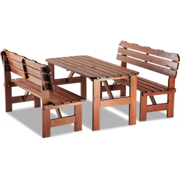 Zahradní sestava Krajča Zahradní dřevěná sestava ULM - 3 díly (dub) Povrchová úprava dřeva: Bez nátěru