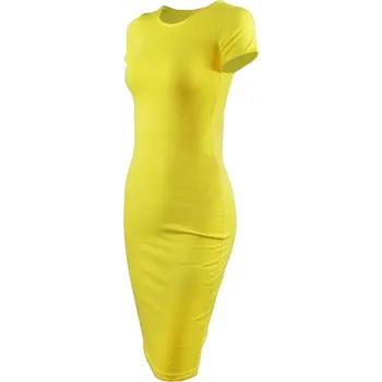 Dámské šaty Čína Dámské jednobarevné přiléhavé šaty Barva: Žlutá, Míry: M