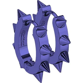 Náušnice Modré ocelové náušnice s ostny