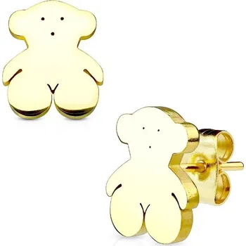 Náušnice Zlacené ocelové náušnice - medvídci