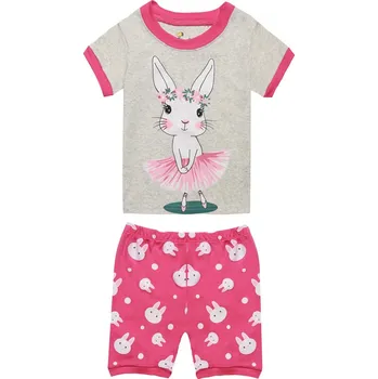 Dívčí pyžamo Čína Dětské holčičí pyžamo mix motivů Věk: 6T, Motiv: šedo-růžové králíček