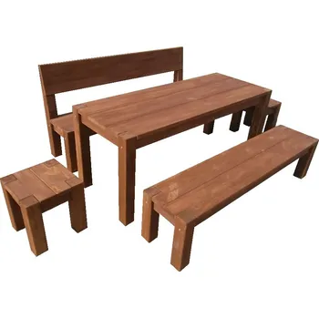 Zahradní sestava Krajča ZAHRADNÍ DŘEVĚNÁ SESTAVA LAURA - 5 dílů Povrchová úprava dřeva: Bez nátěru