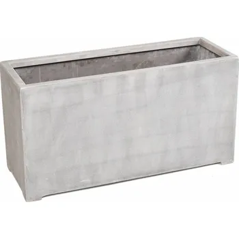 Květináč Luxusní KVĚTINÁČ FIBER HRANATÝ HNĚDOŠEDÝ 80x30x40cm
