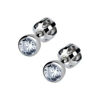 Náušnice Stříbrné náušnice se světle modré kamínky 4 mm